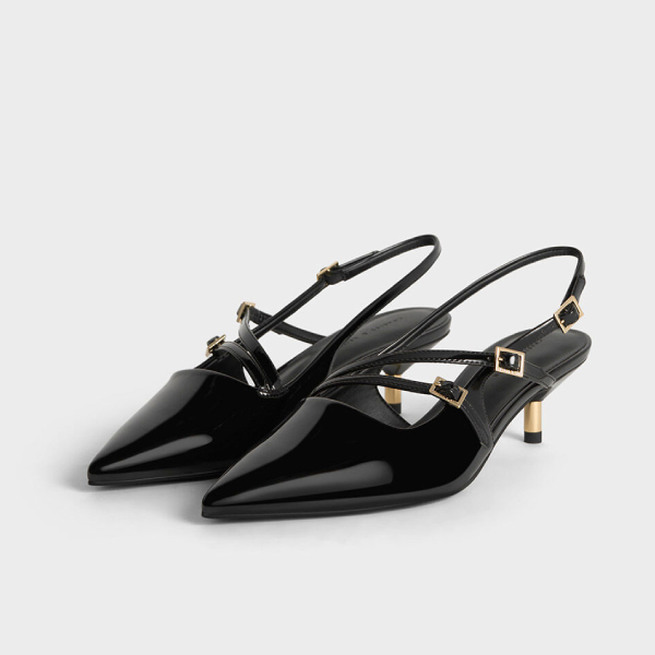 ჩარლზ ენდ კიტი, charles and keith, მიუ მიუს ქუსლიანი ფეხსაცმელი, შავი