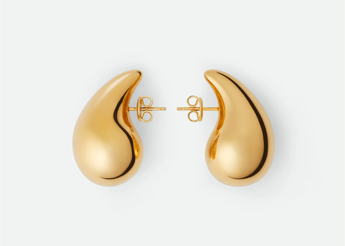 bottega veneta, gold earrings