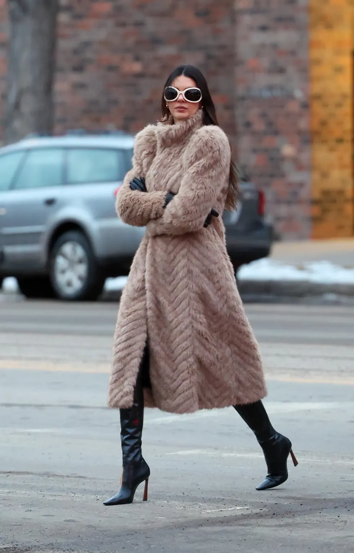 faux fur jacket, ქურქი, ქურთუკი, ბეწვი, KENDAL JANNER