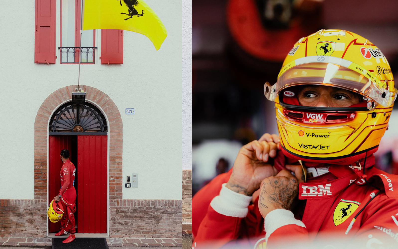 Hamilton in Ferrari