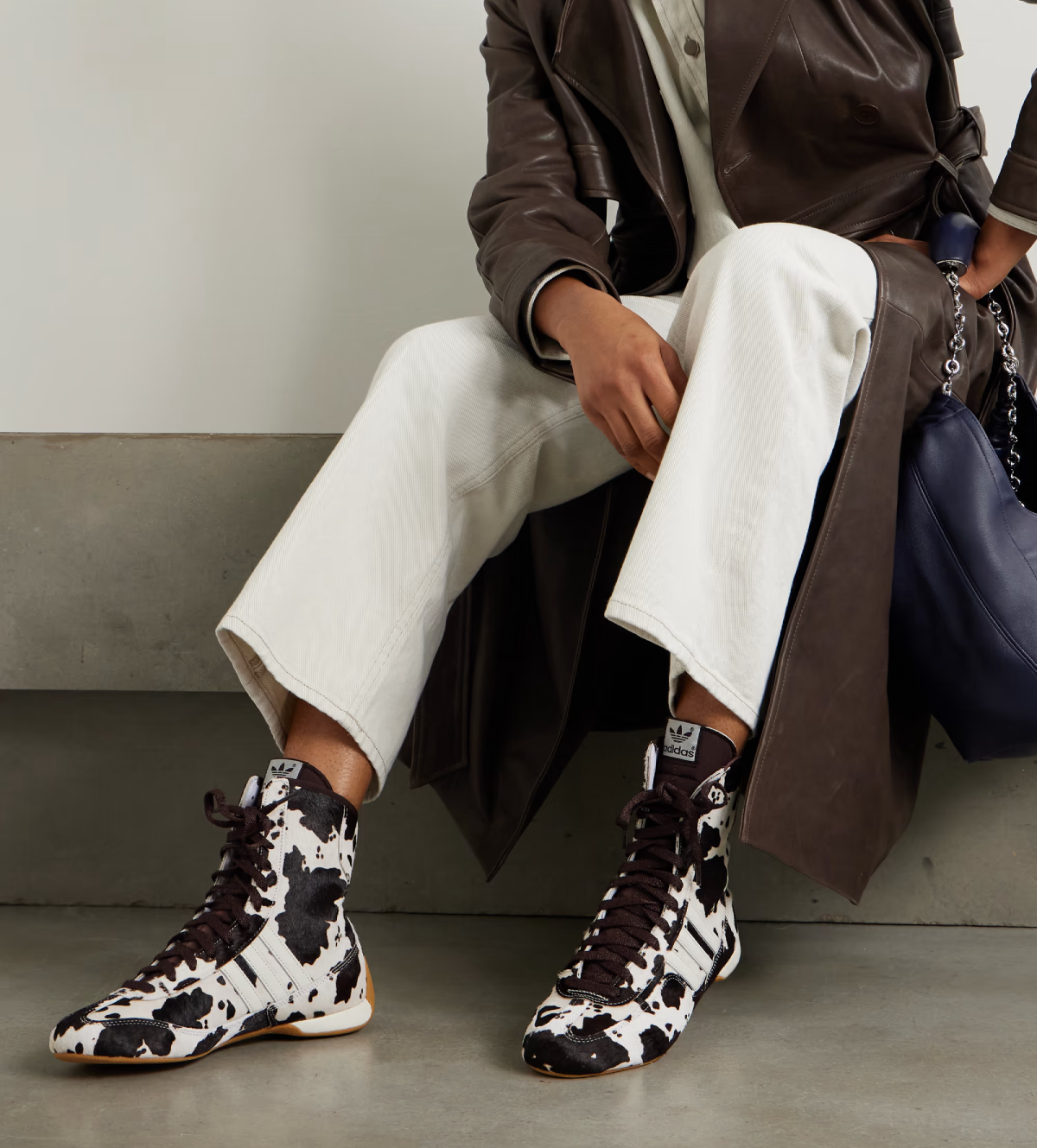Adidas Cow print sneakers, animal print sneakers, animal print trainers