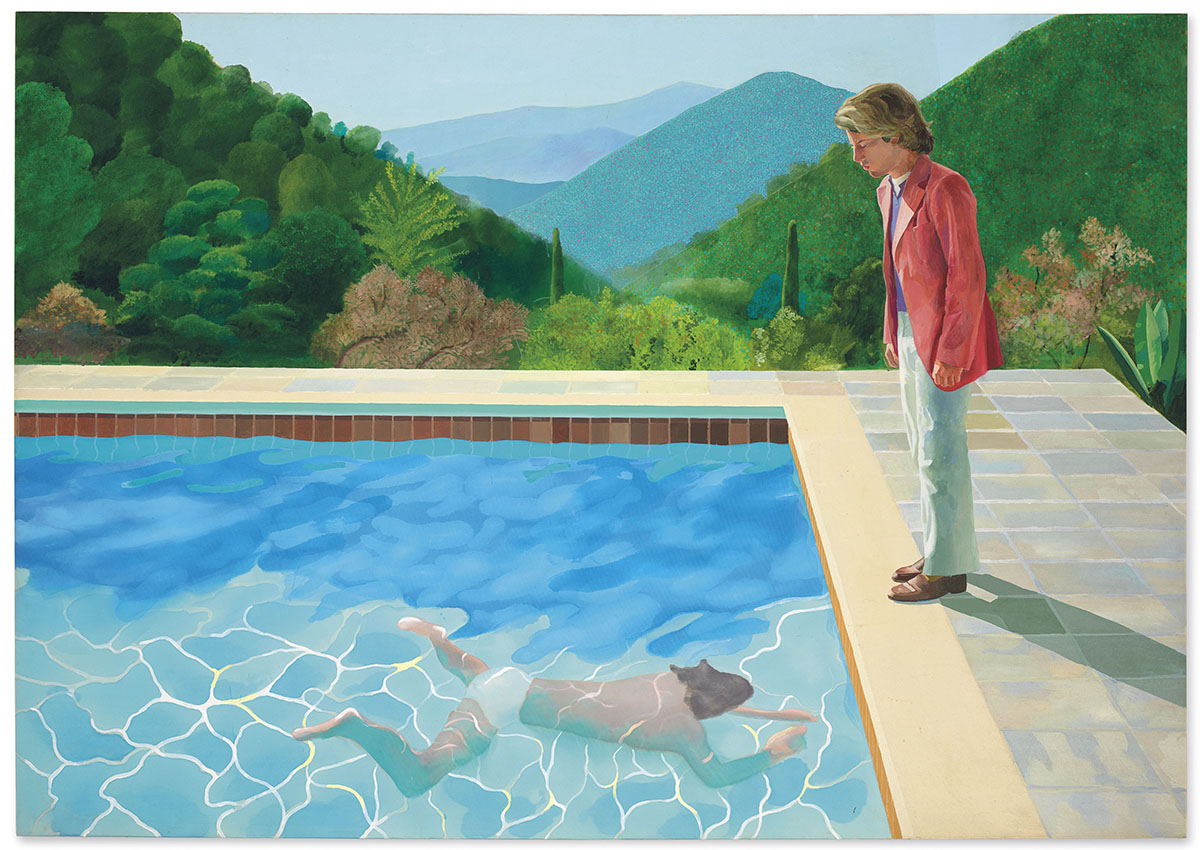 david hockney Portrait of An Artist (Pool with Two Figures), 1972.