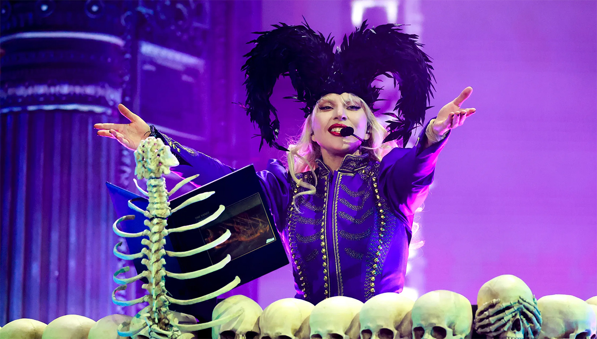 Lady Gaga performing abracadabra at Coachella 2025