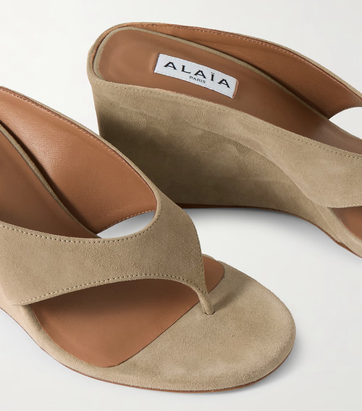 ALAÏA, ALAÏA suede flip-flops, ALAÏA ზამშის სანდლები, 