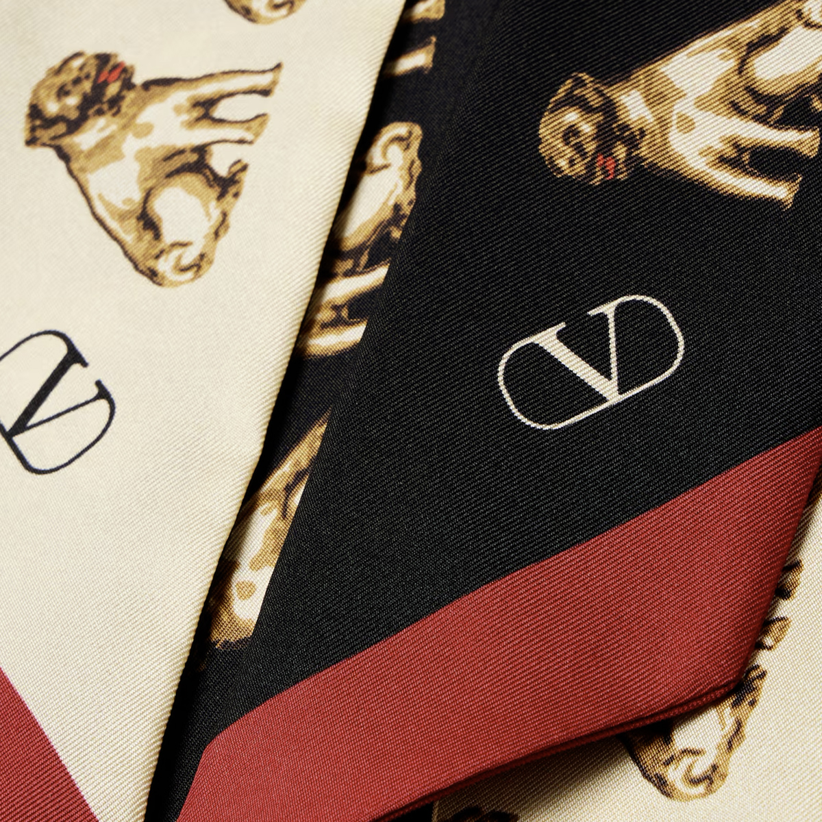 Valentino Petit Charles silk twill scarf